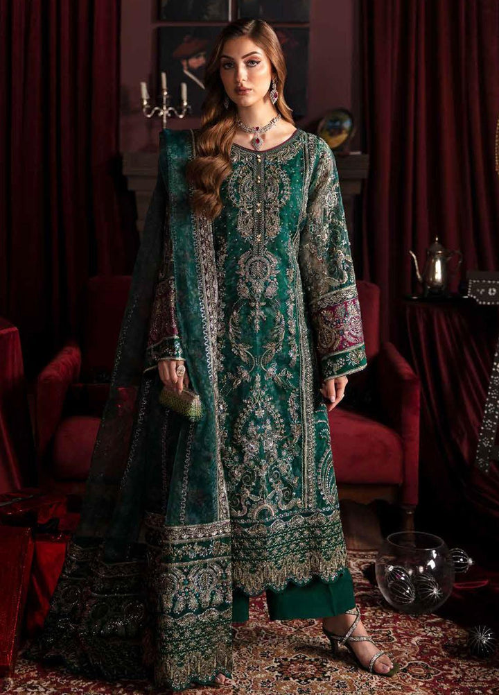 Elanora By Nureh Embroidered Organza Suits Unstitched 4 Piece NU23LC NEL-38 Charm - Luxury Collection