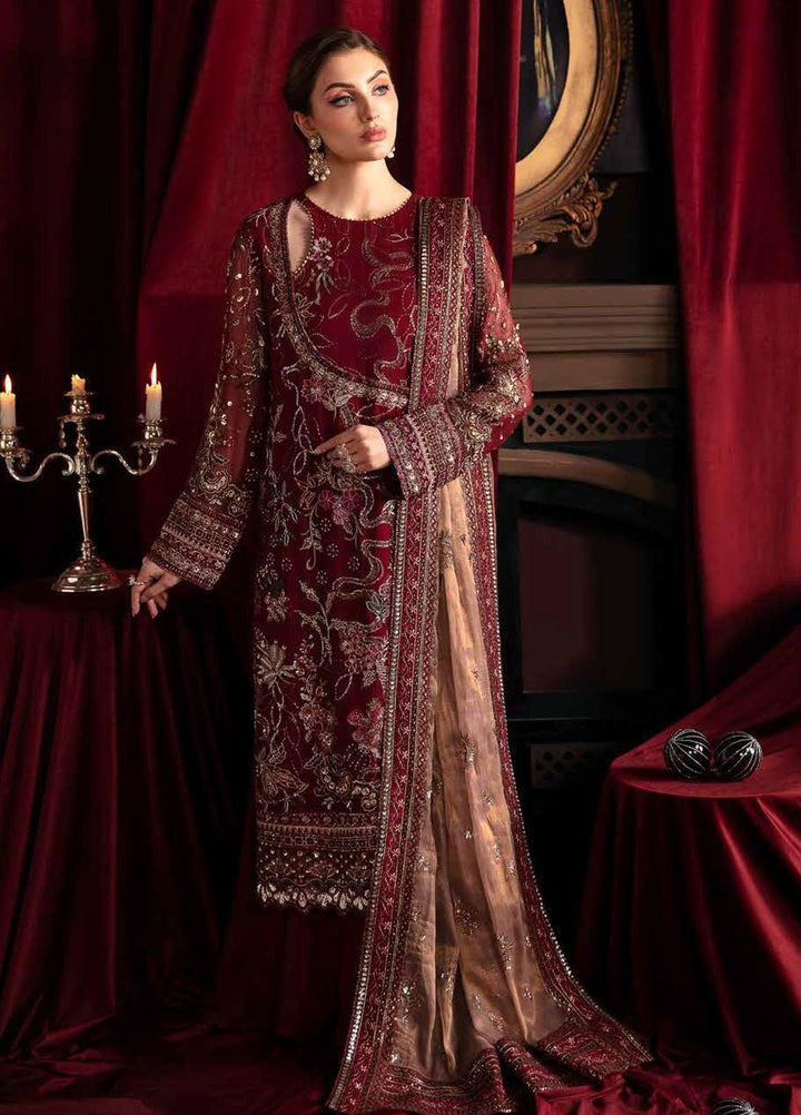 Elanora By Nureh Embroidered Chiffon Suits Unstitched 4 Piece NU23LC NEL-39 Soir - Luxury Collection