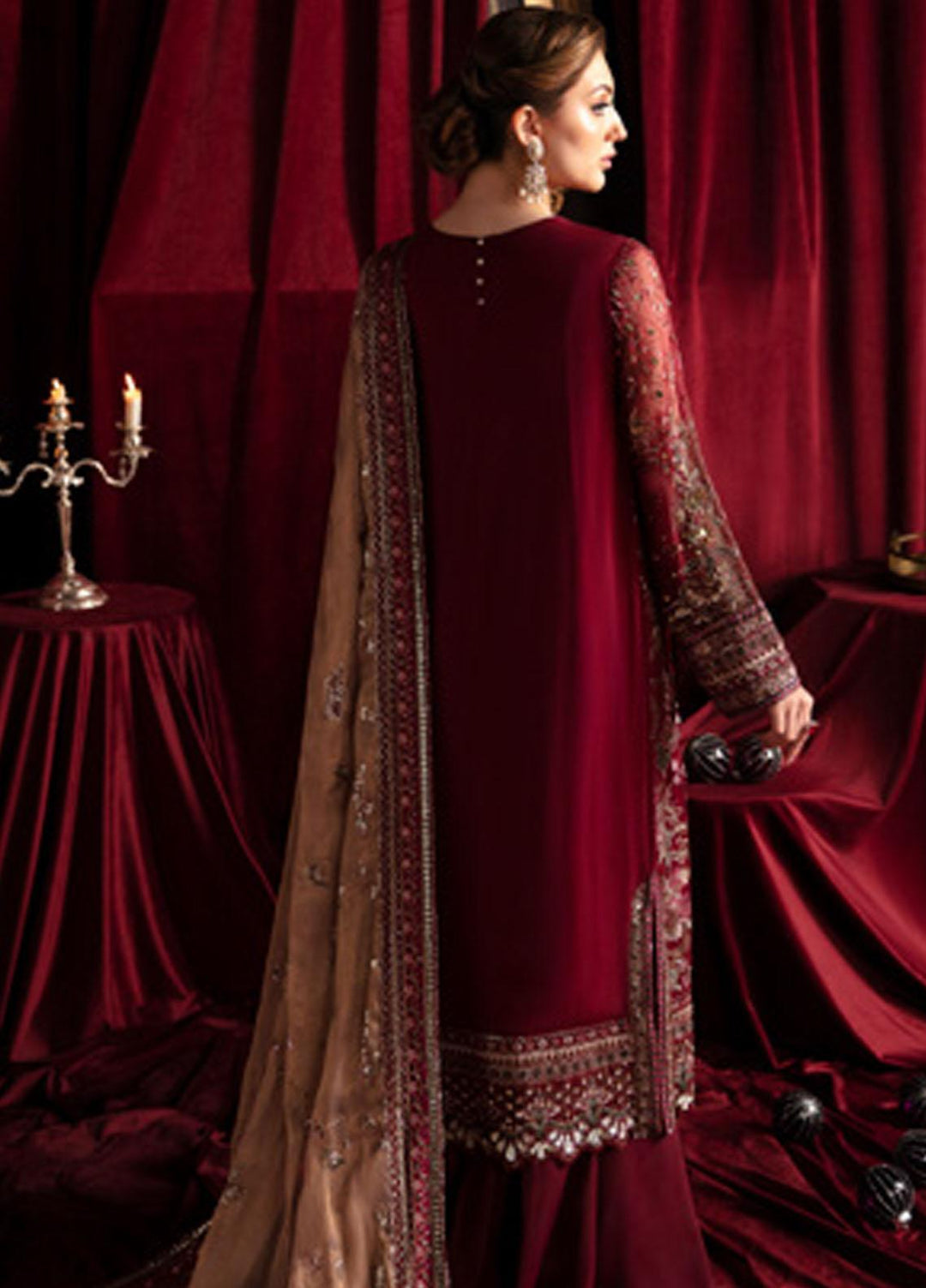 Elanora By Nureh Embroidered Chiffon Suits Unstitched 4 Piece NU23LC NEL-39 Soir - Luxury Collection