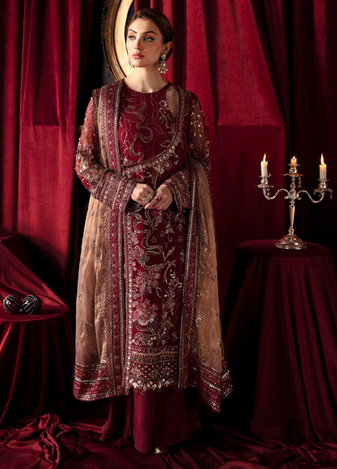 Elanora By Nureh Embroidered Chiffon Suits Unstitched 4 Piece NU23LC NEL-39 Soir - Luxury Collection