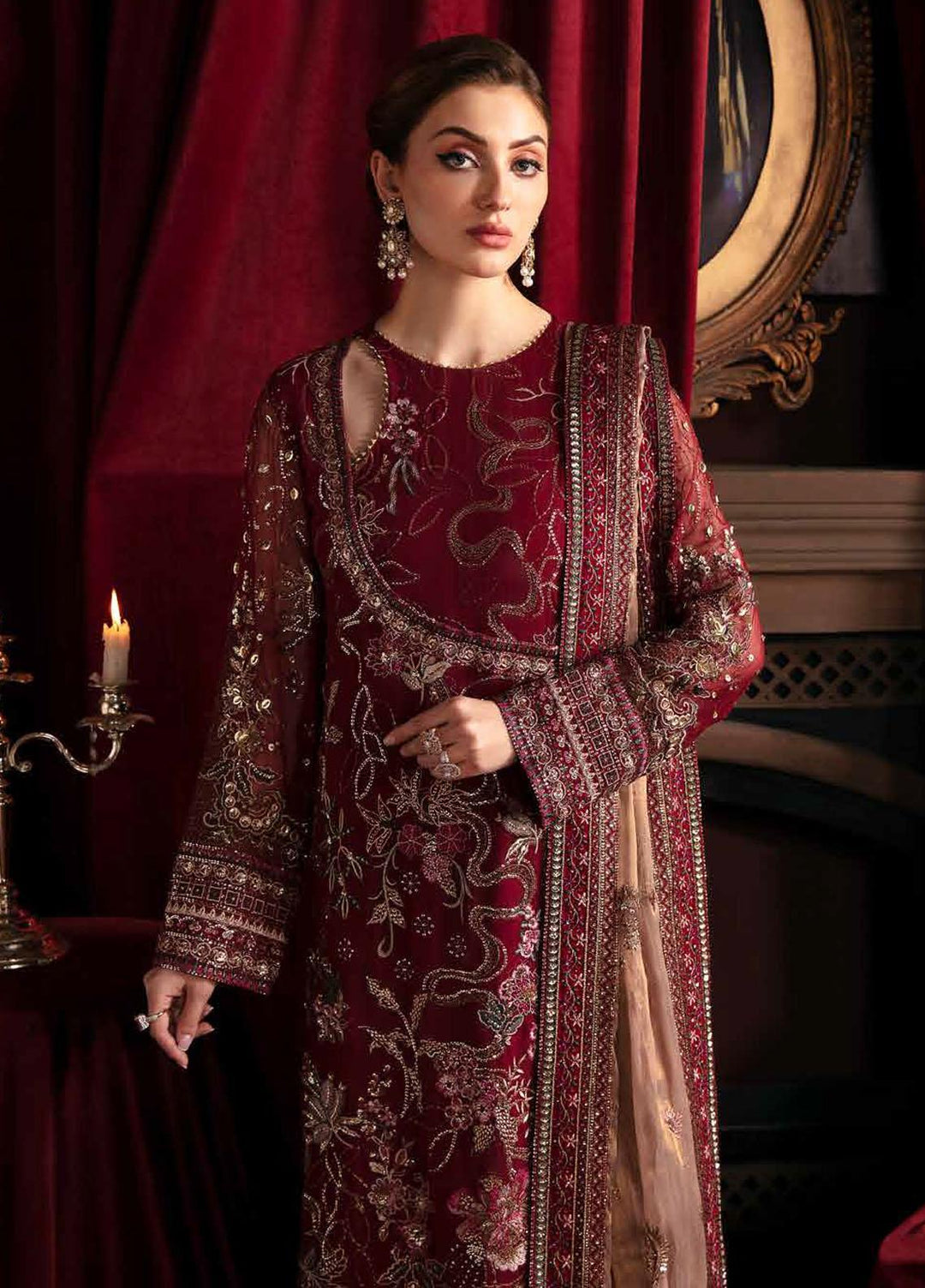 Elanora By Nureh Embroidered Chiffon Suits Unstitched 4 Piece NU23LC NEL-39 Soir - Luxury Collection