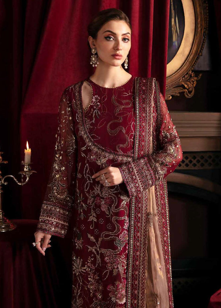 Elanora By Nureh Embroidered Chiffon Suits Unstitched 4 Piece NU23LC NEL-39 Soir - Luxury Collection