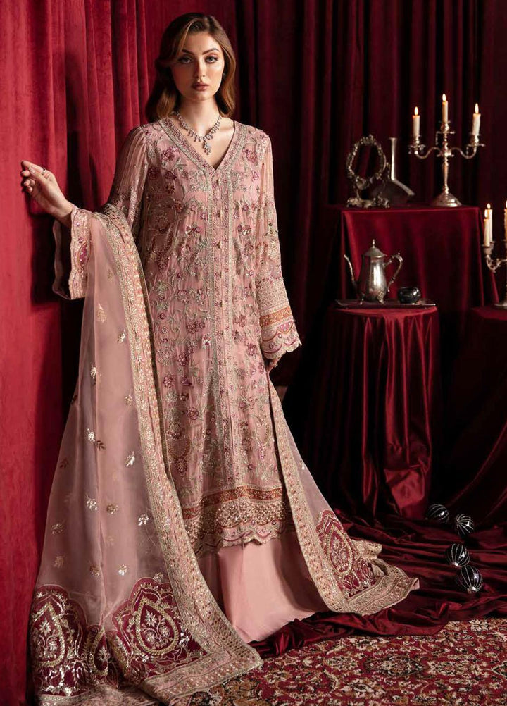 Elanora By Nureh Embroidered Chiffon Suits Unstitched 4 Piece NU23LC NEL-41 Water Lilly - Luxury Collection