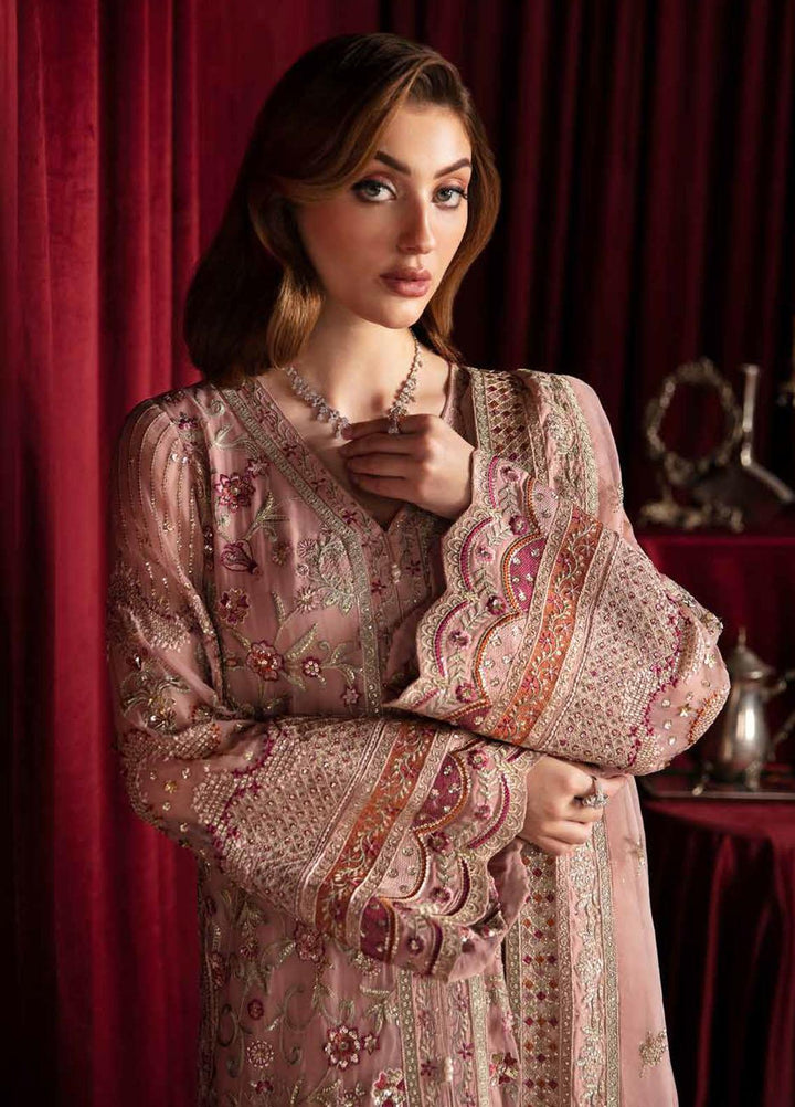 Elanora By Nureh Embroidered Chiffon Suits Unstitched 4 Piece NU23LC NEL-41 Water Lilly - Luxury Collection