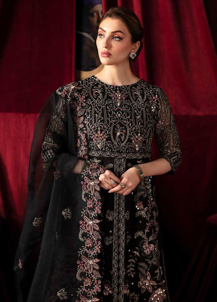 Elanora By Nureh Embroidered Organza Suits Unstitched 4 Piece NU23LC NEL-42 Rose - Luxury Collection