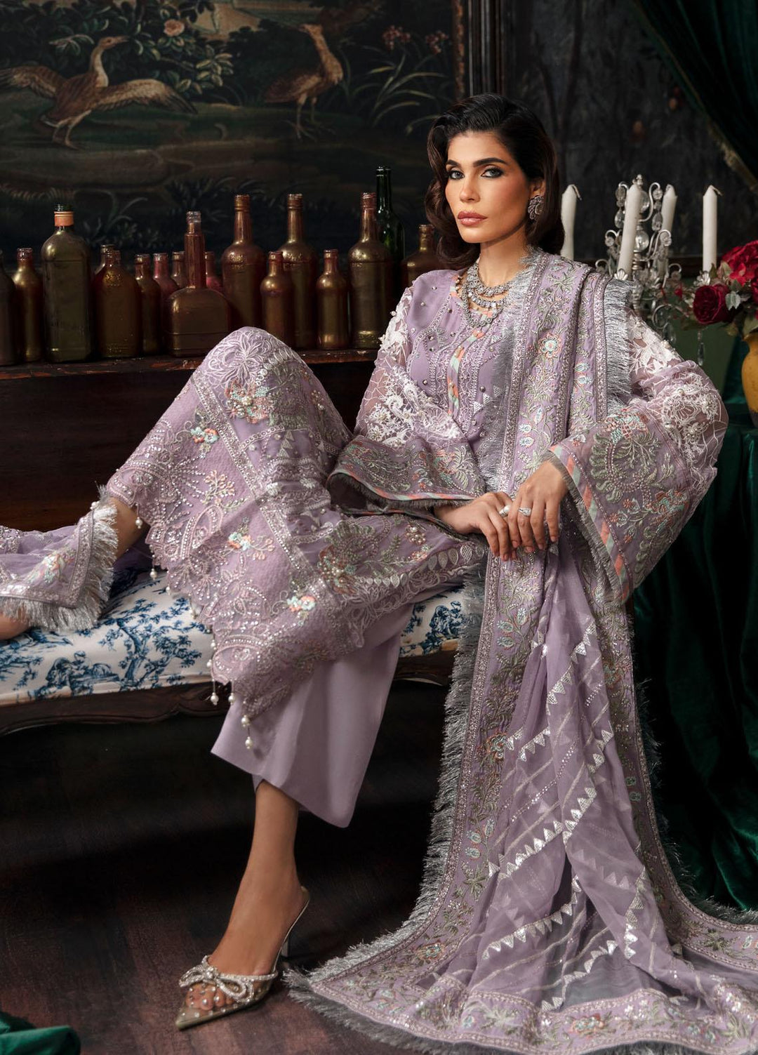 Elanora By Nureh Embroidered Chiffon Suits Unstitched 4 Piece NU23ELL NEL-31 - Luxury Collection