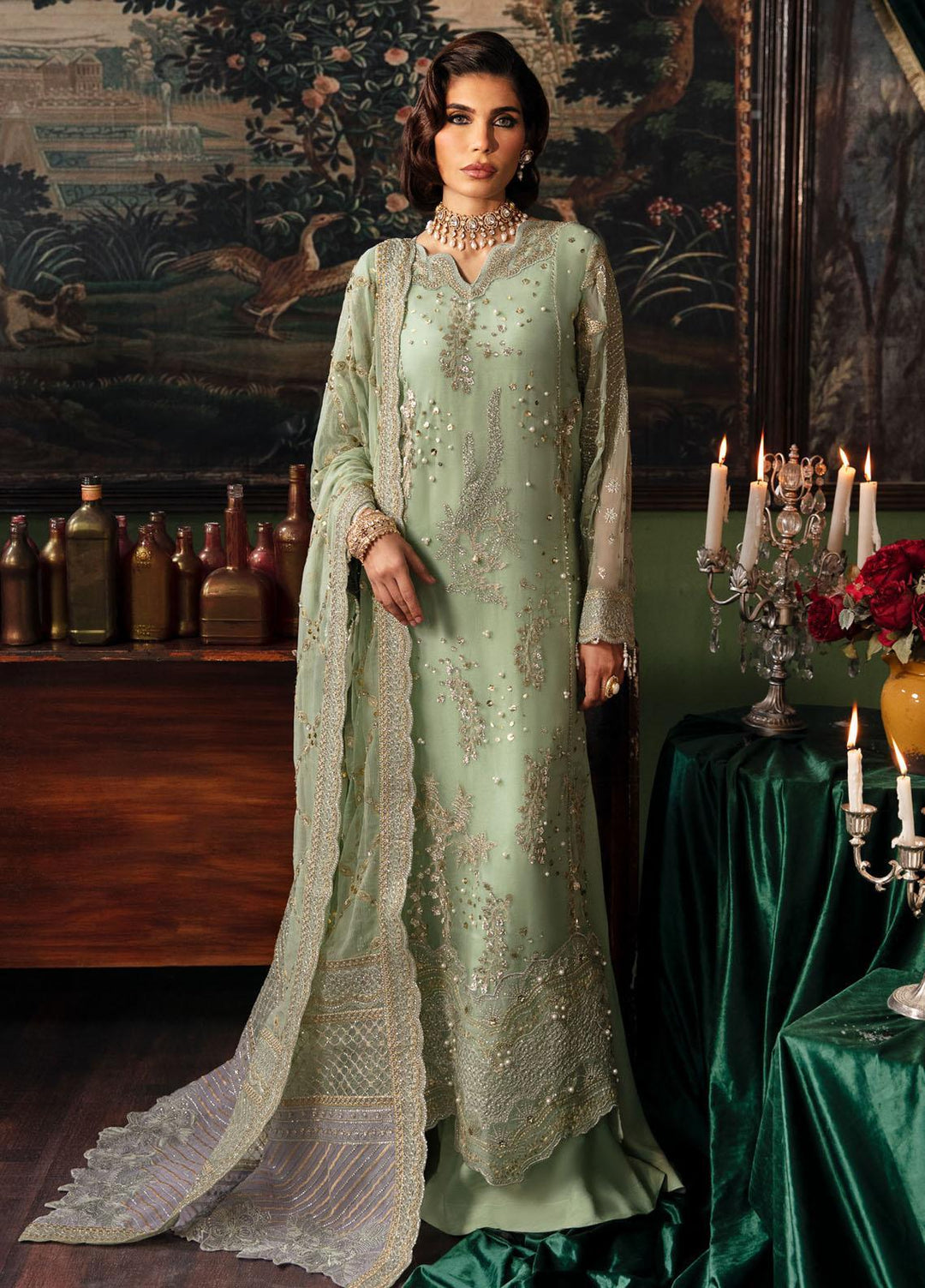 Elanora By Nureh Embroidered Chiffon Suits Unstitched 4 Piece NU23ELL NEL-32 - Luxury Collection