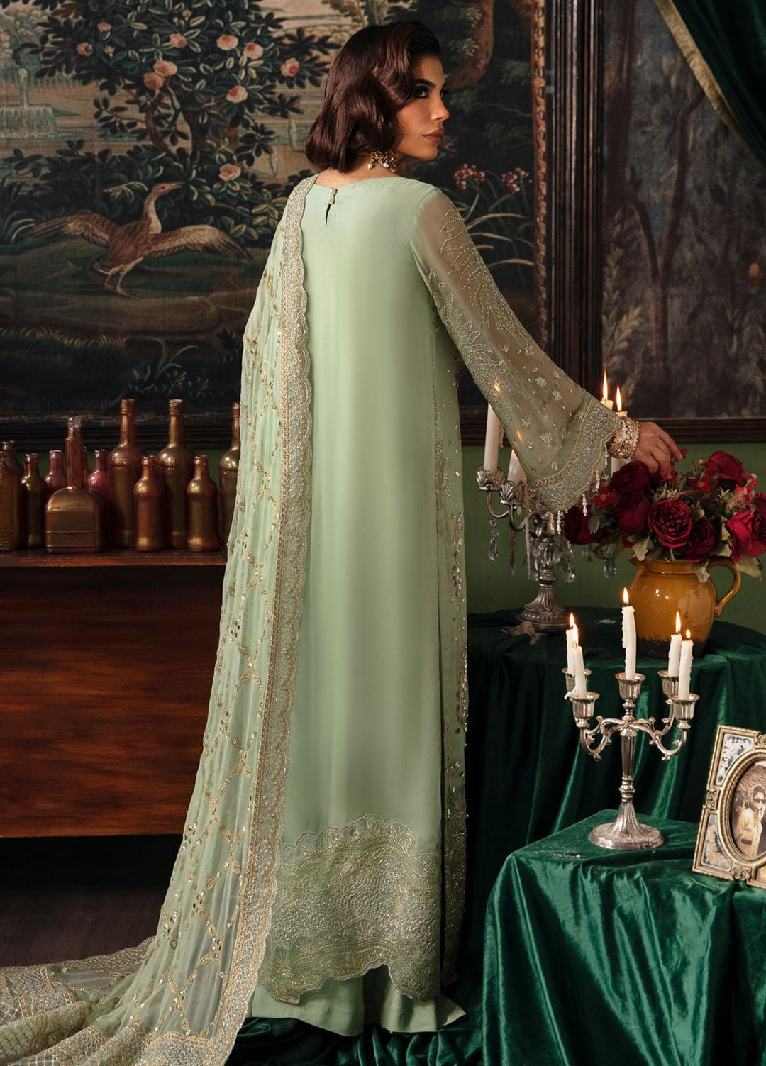Elanora By Nureh Embroidered Chiffon Suits Unstitched 4 Piece NU23ELL NEL-32 - Luxury Collection