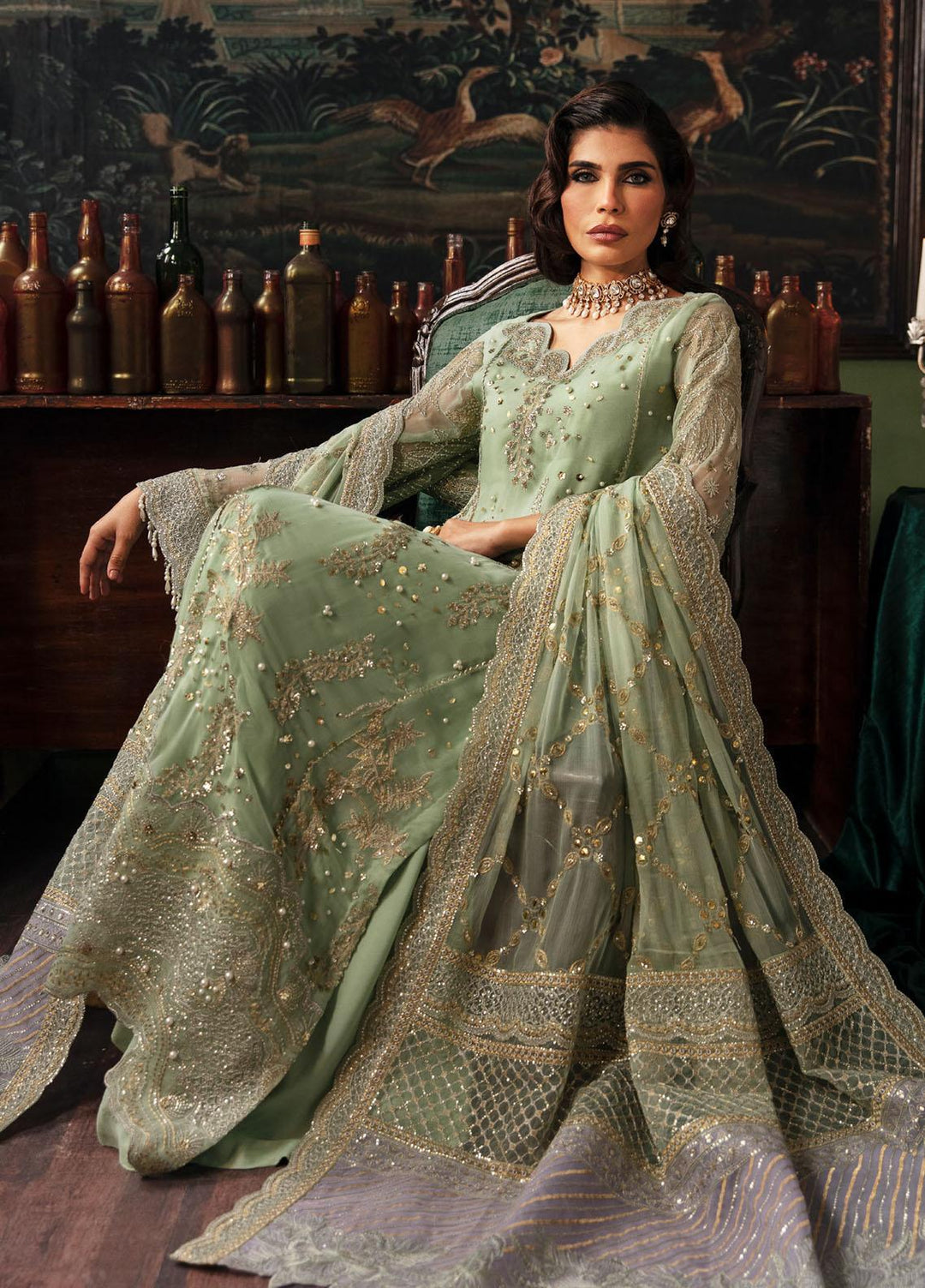 Elanora By Nureh Embroidered Chiffon Suits Unstitched 4 Piece NU23ELL NEL-32 - Luxury Collection