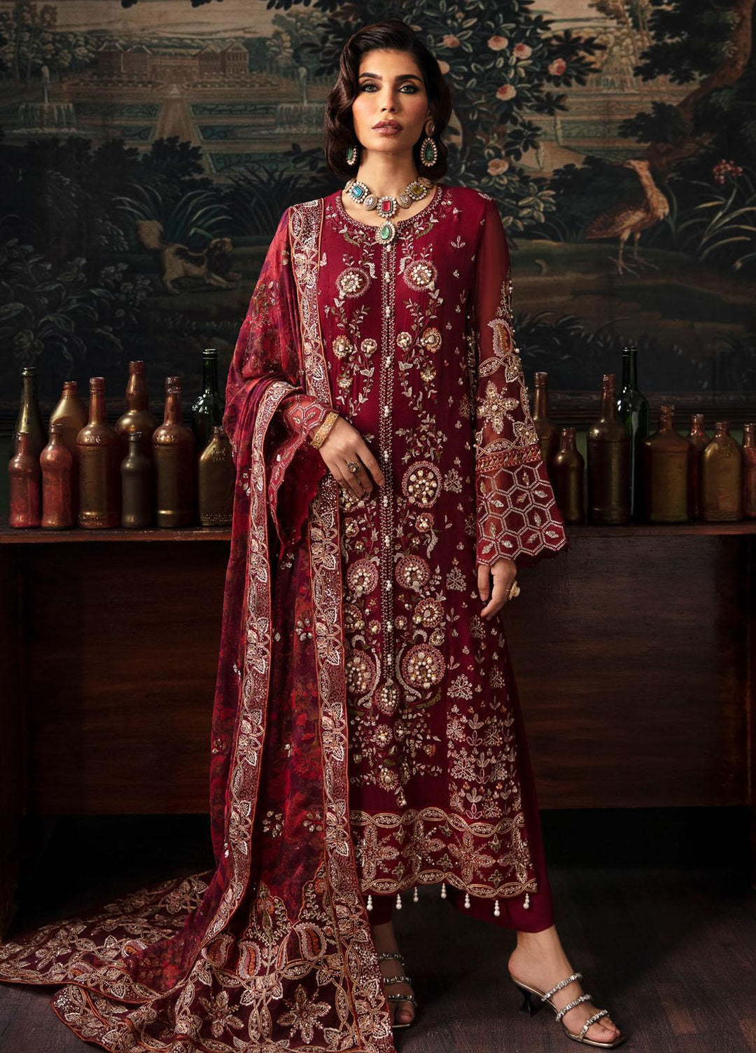 Elanora By Nureh Embroidered Chiffon Suits Unstitched 4 Piece NU23ELL NEL-33 - Luxury Collection