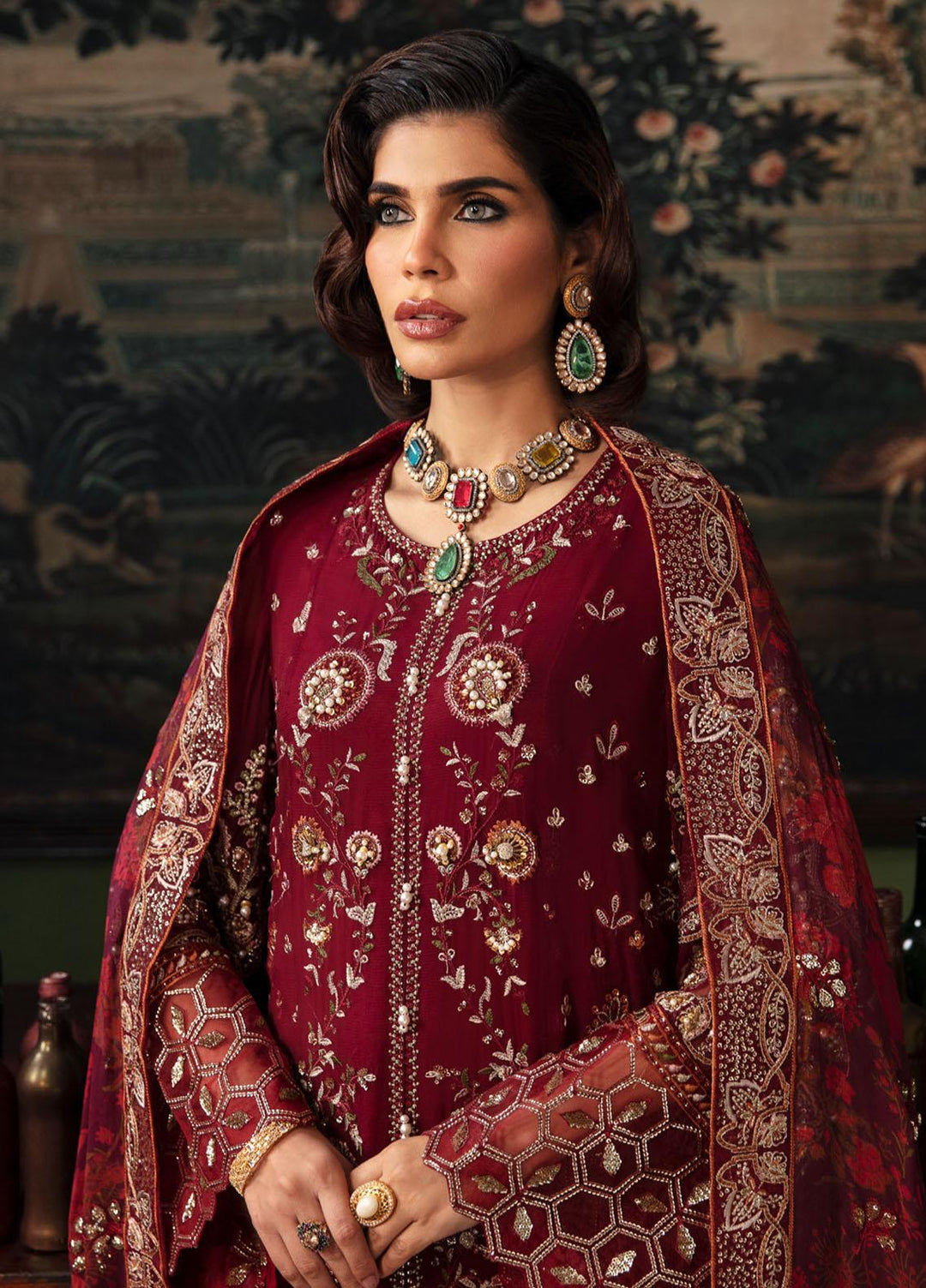 Elanora By Nureh Embroidered Chiffon Suits Unstitched 4 Piece NU23ELL NEL-33 - Luxury Collection