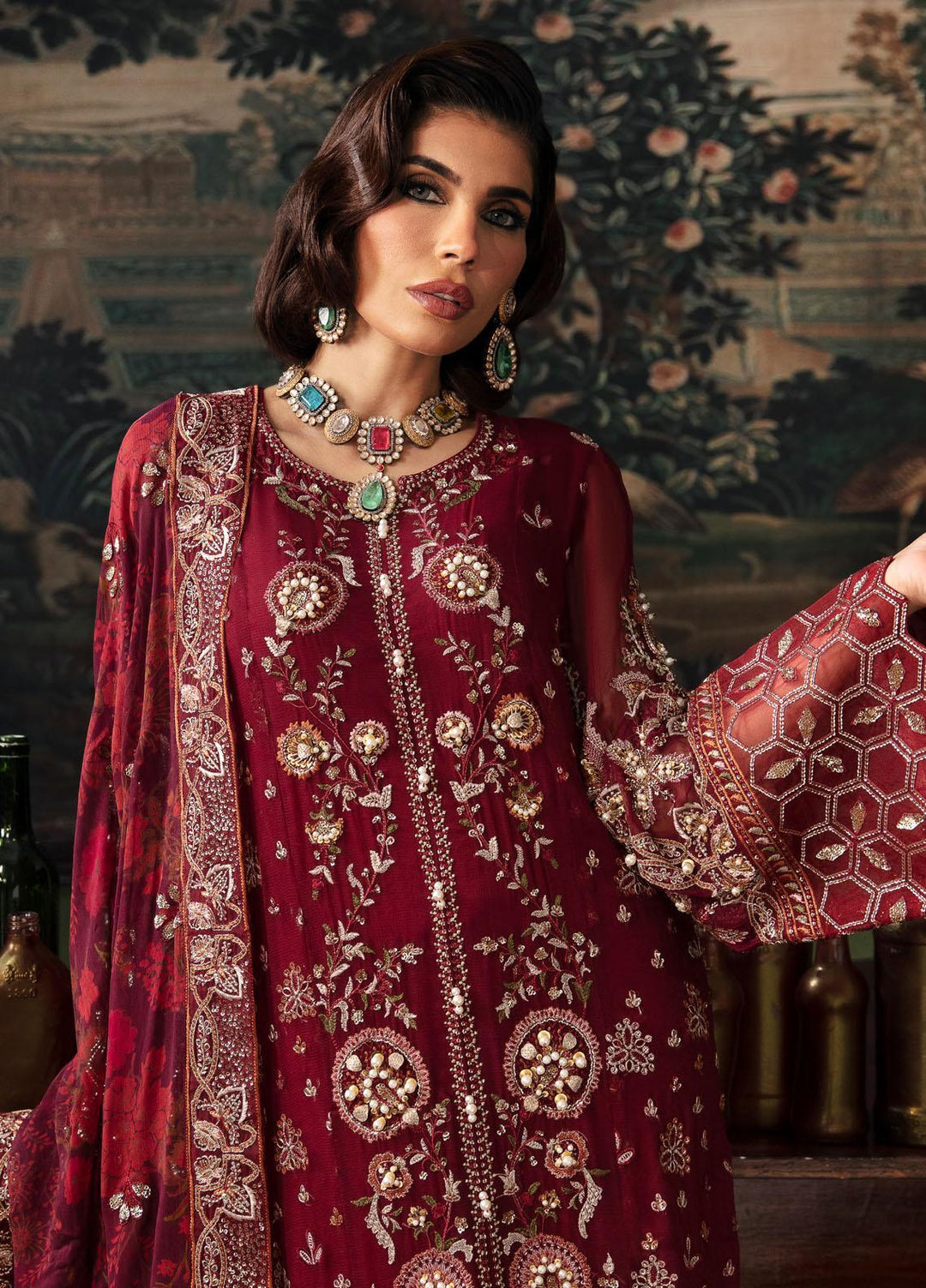 Elanora By Nureh Embroidered Chiffon Suits Unstitched 4 Piece NU23ELL NEL-33 - Luxury Collection