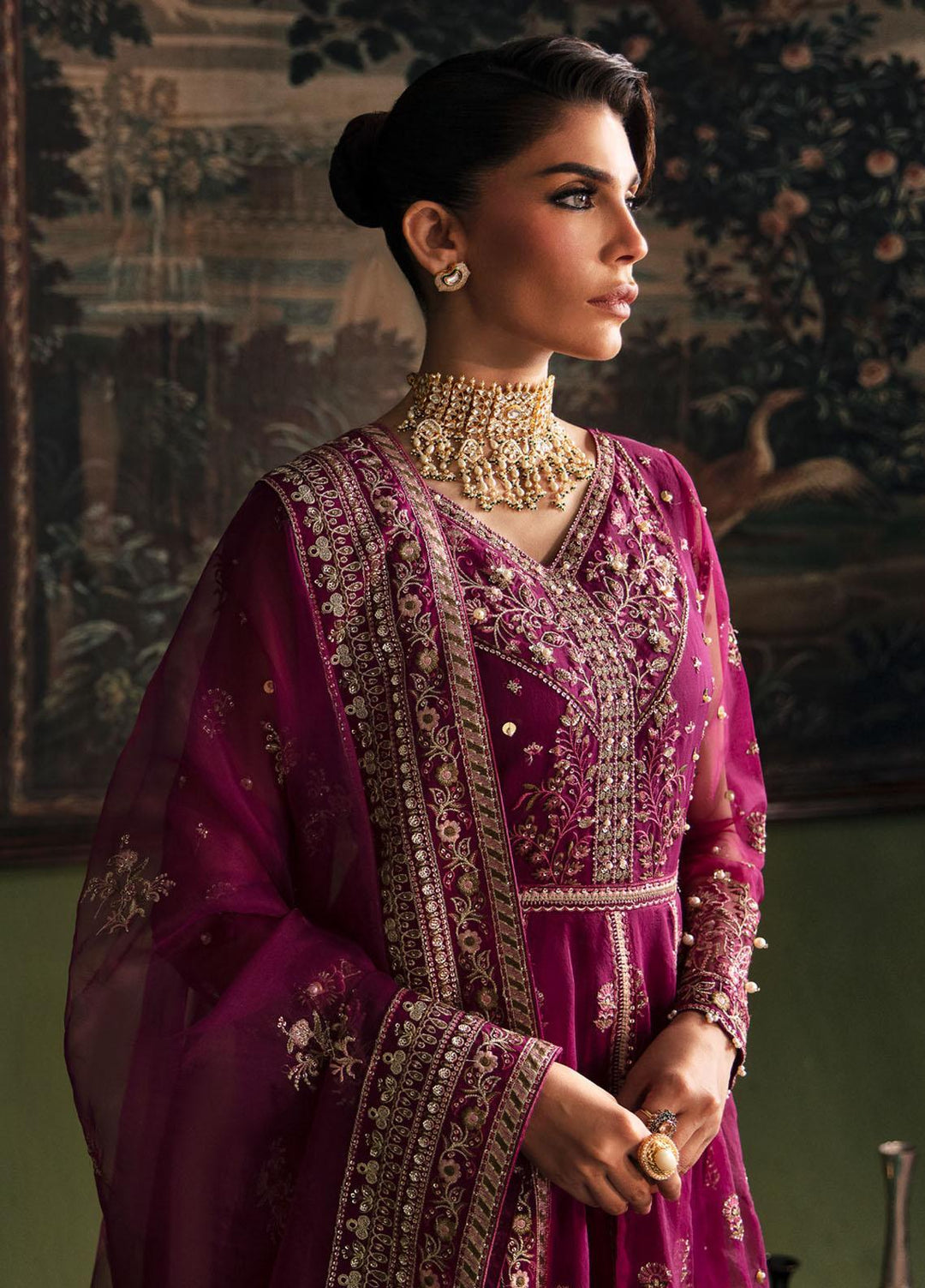 Elanora By Nureh Embroidered Organza Suits Unstitched 4 Piece NU23ELL NEL-34 - Luxury Collection