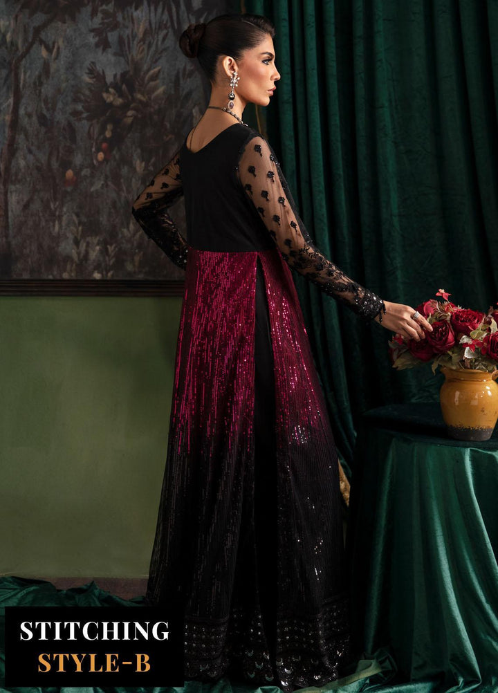 Elanora By Nureh Embroidered Net Suits Unstitched 4 Piece NU23ELL NEL-35 - Luxury Collection