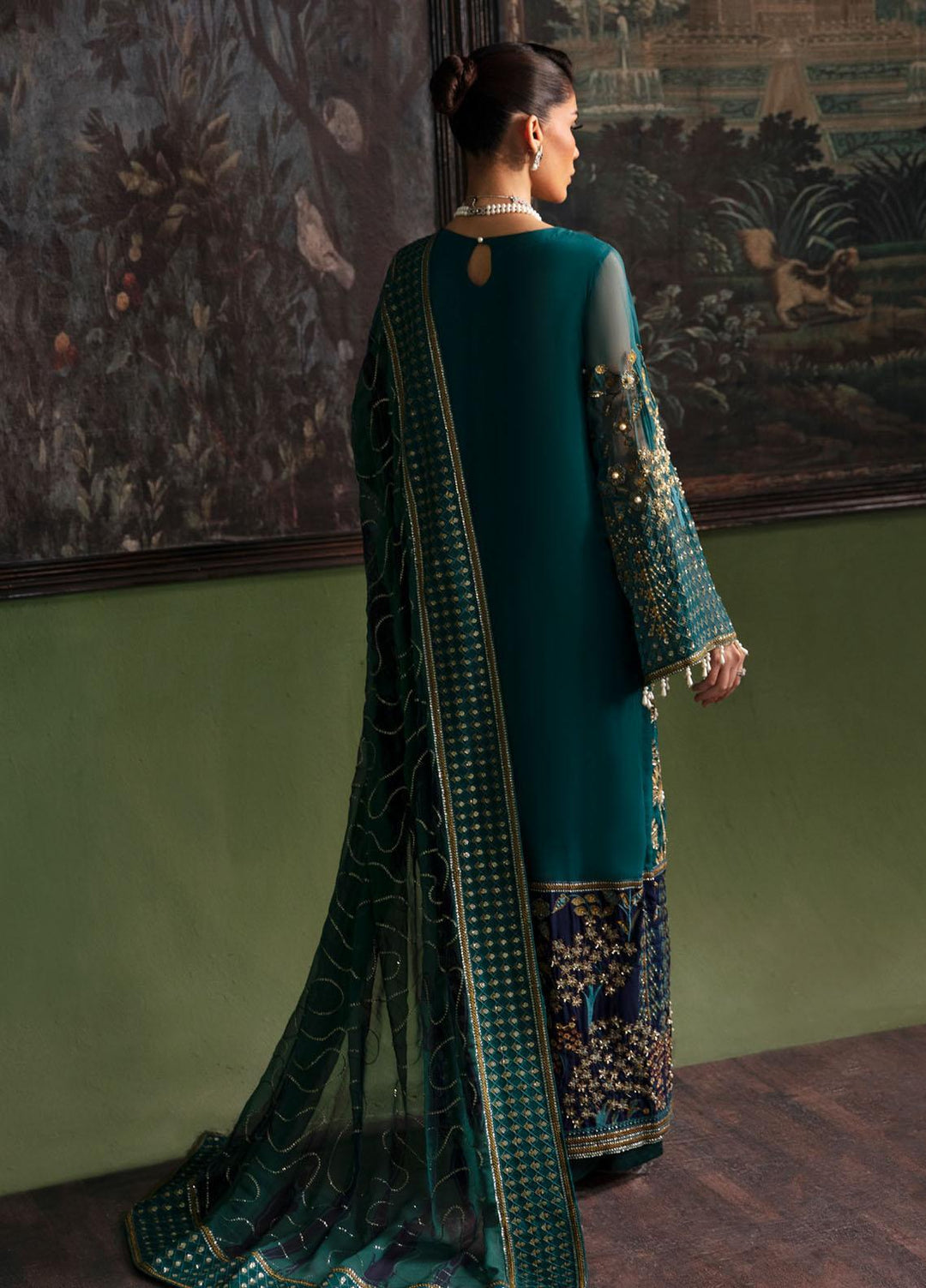 Elanora By Nureh Embroidered Chiffon Suits Unstitched 4 Piece NU23ELL NEL-36 - Luxury Collection