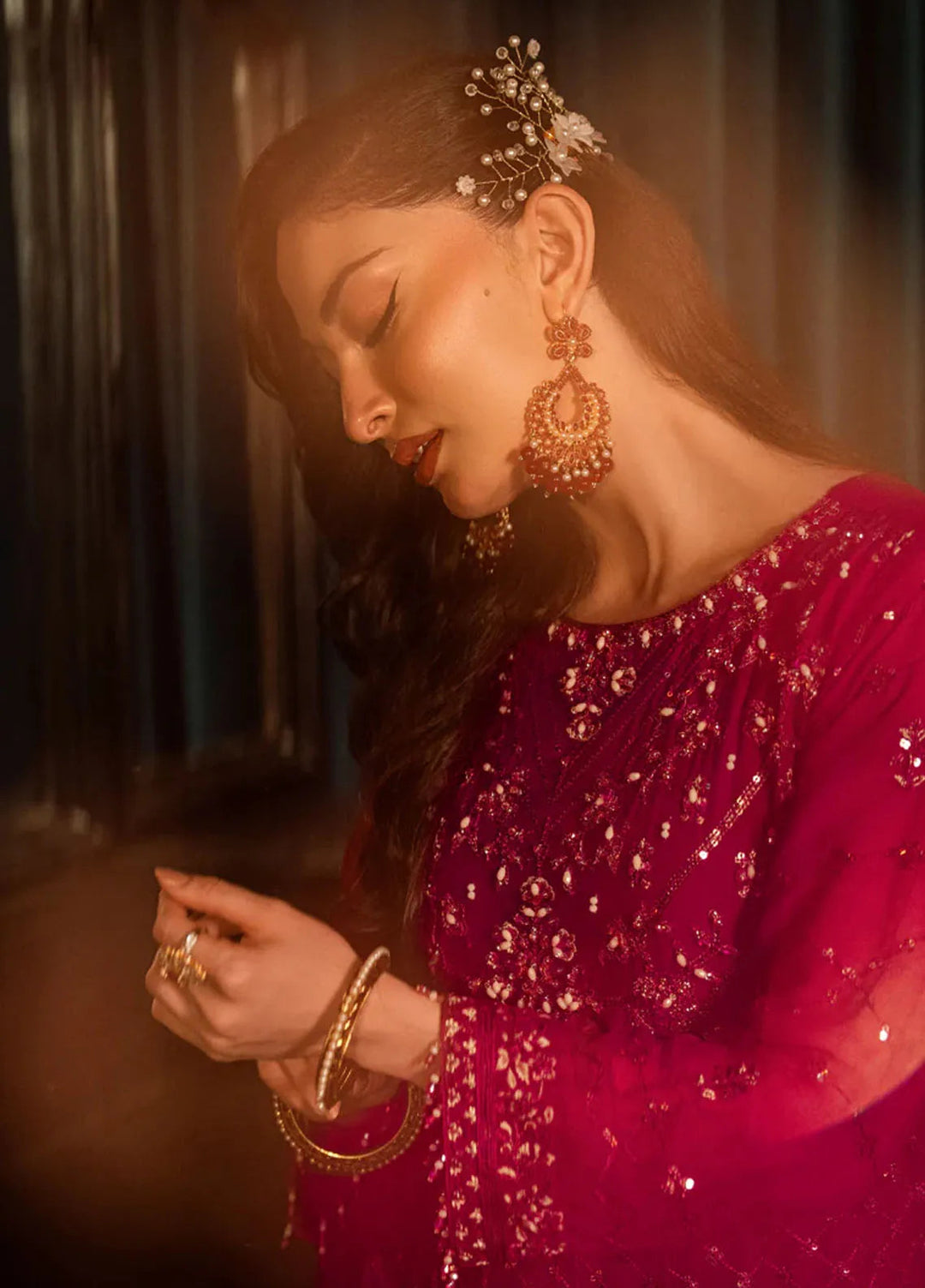 Elara by Shamooz Embroidered Chiffon Suit Unstitched 3 Piece SHM25EF SU-0121 Maya - Festive Collection