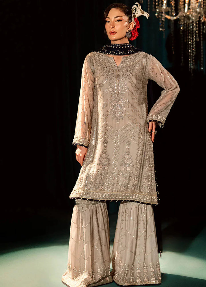 Elara by Shamooz Embroidered Chiffon Suit Unstitched 3 Piece SHM25EF SU-0122 Kubra - Festive Collection