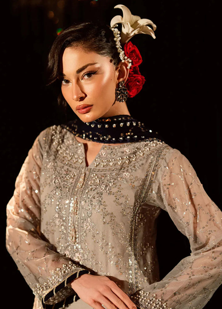 Elara by Shamooz Embroidered Chiffon Suit Unstitched 3 Piece SHM25EF SU-0122 Kubra - Festive Collection