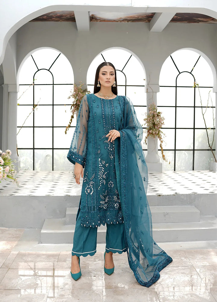 Elegance by Layout Embroidered Organza Suits Unstitched 4 Piece LO24EL Haya - Festive Collection