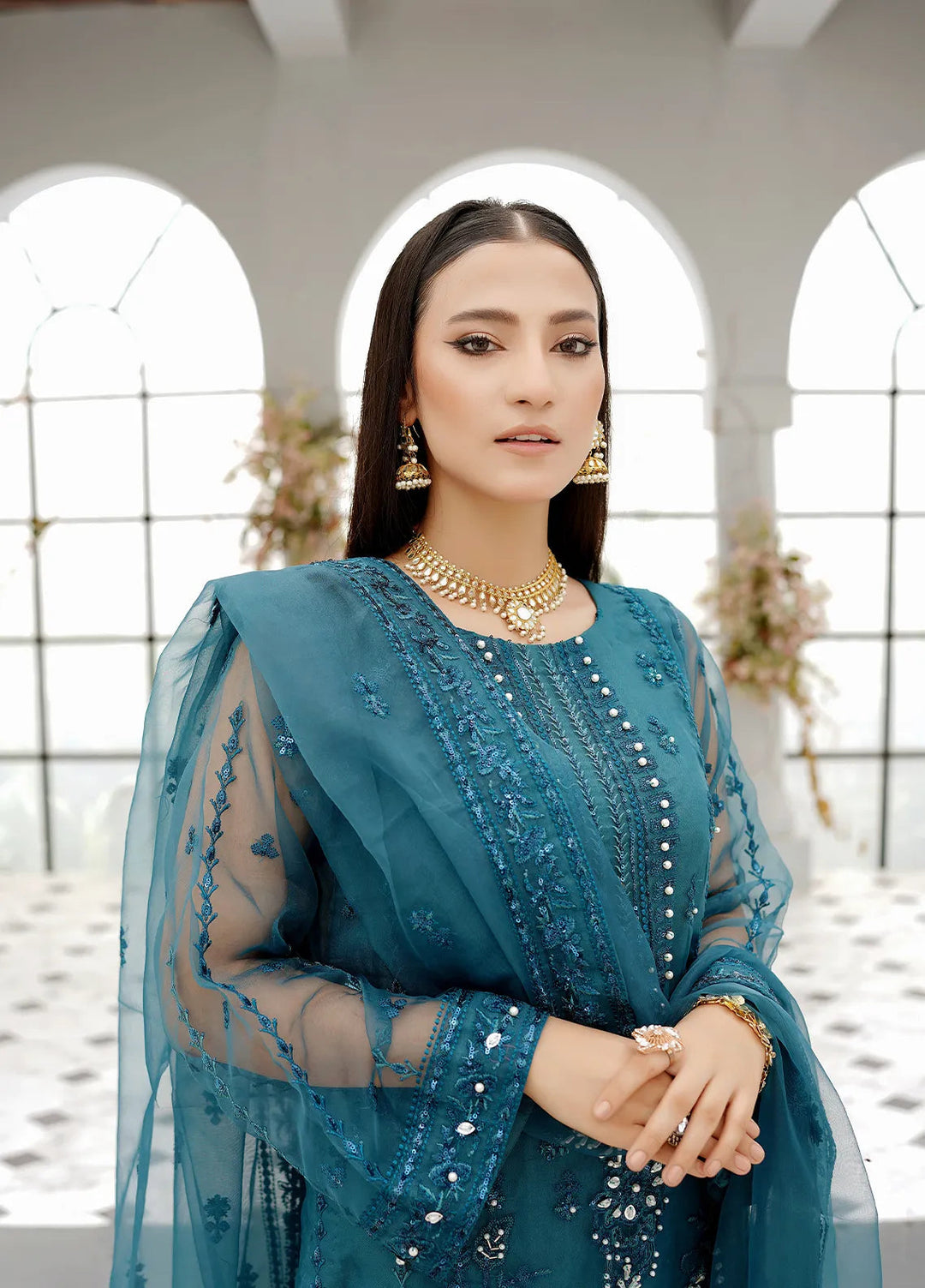 Elegance by Layout Embroidered Organza Suits Unstitched 4 Piece LO24EL Haya - Festive Collection