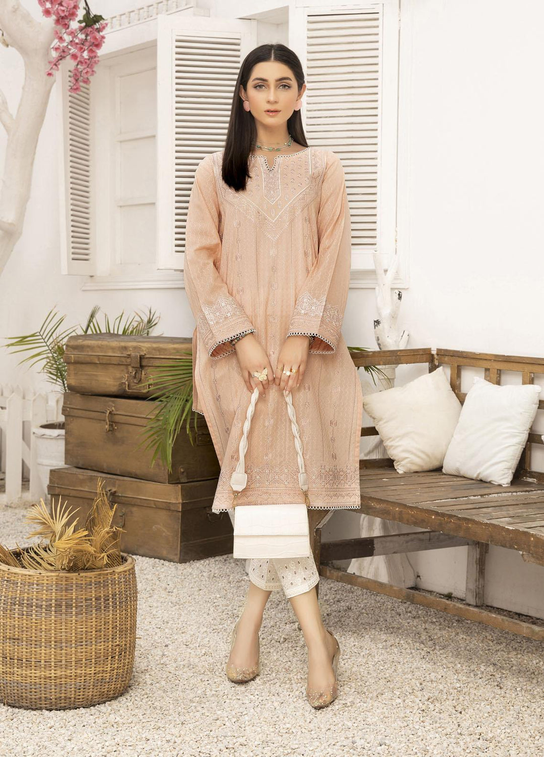 Elegance Casual Pret Embroidered Lawn Shirt TAFFY
