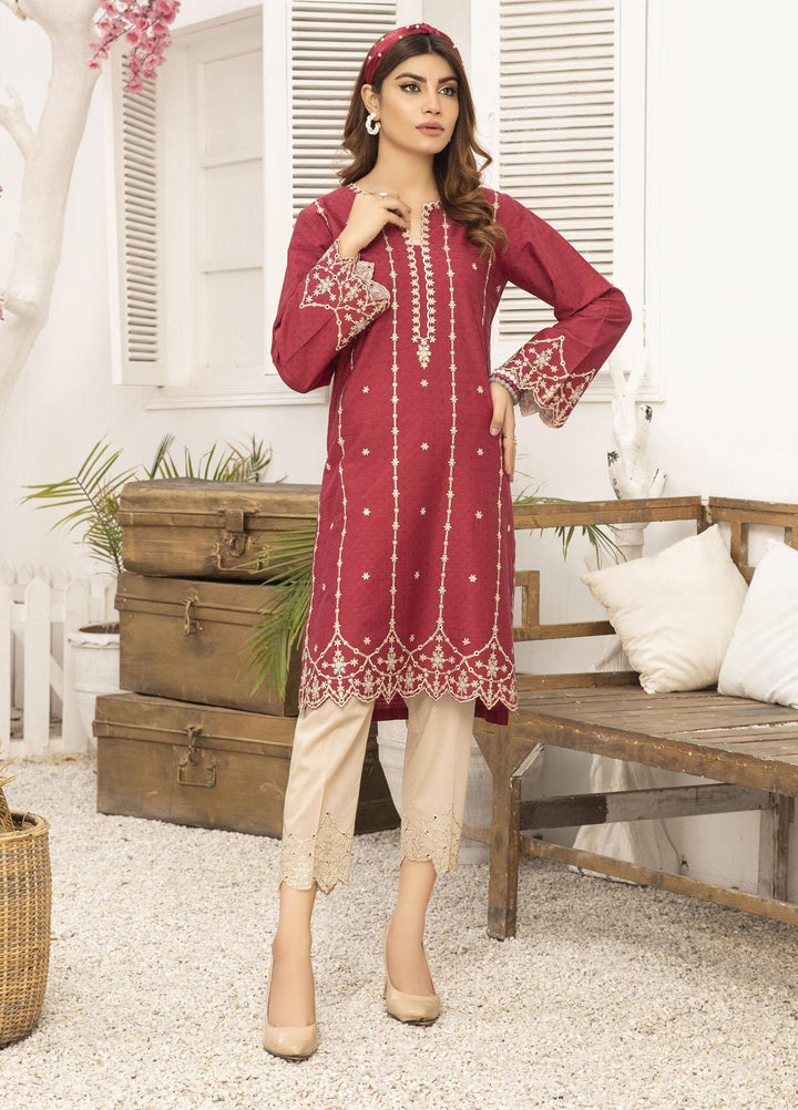 Elegance Casual Pret Embroidered Lawn Shirt CARMINE
