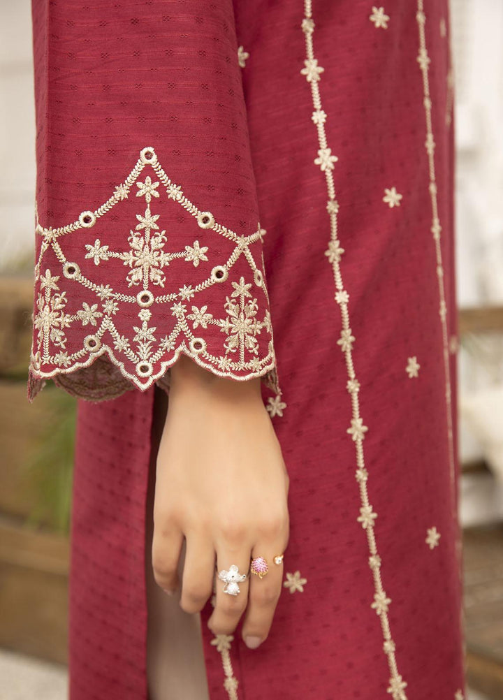 Elegance Casual Pret Embroidered Lawn Shirt CARMINE