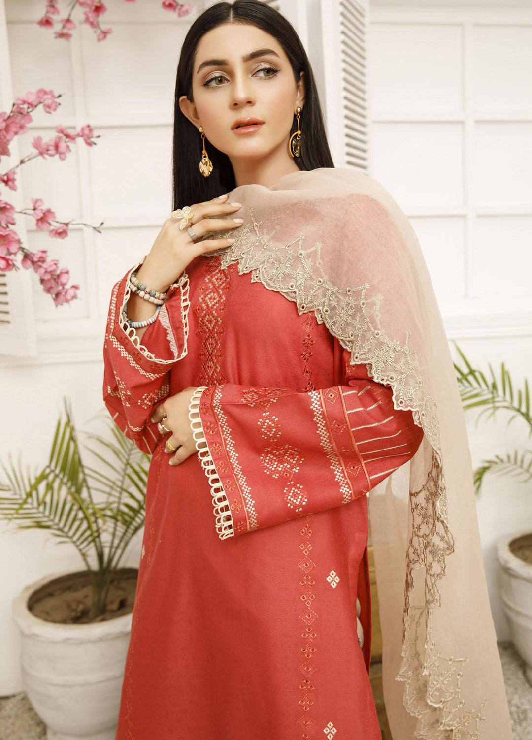 Elegance Casual Pret Embroidered Lawn Shirt DUNE