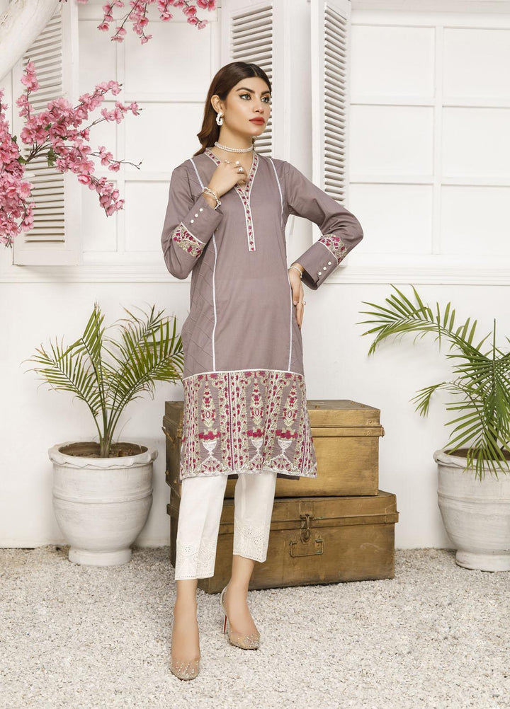 Elegance Casual Pret Embroidered Lawn Shirt MINK