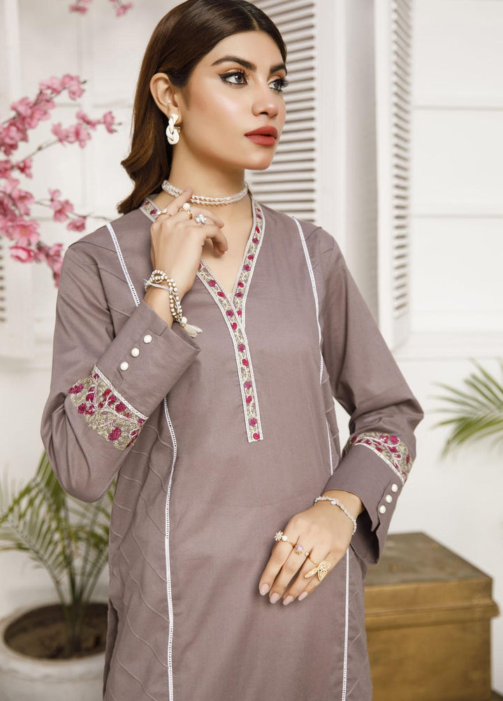 Elegance Casual Pret Embroidered Lawn Shirt MINK