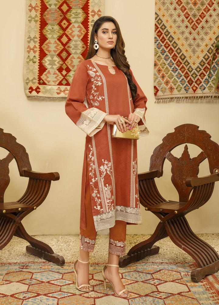 Elegance Luxury Pret Embroidered Karandi 2 Piece Suit ELG21WP AMBER