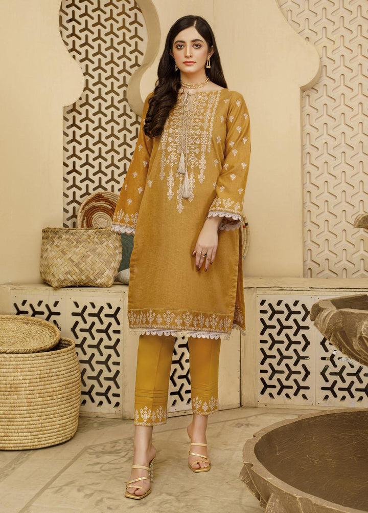 Elegance Luxury Pret Embroidered Karandi 2 Piece Suit ELG21WP SUNFLOWER