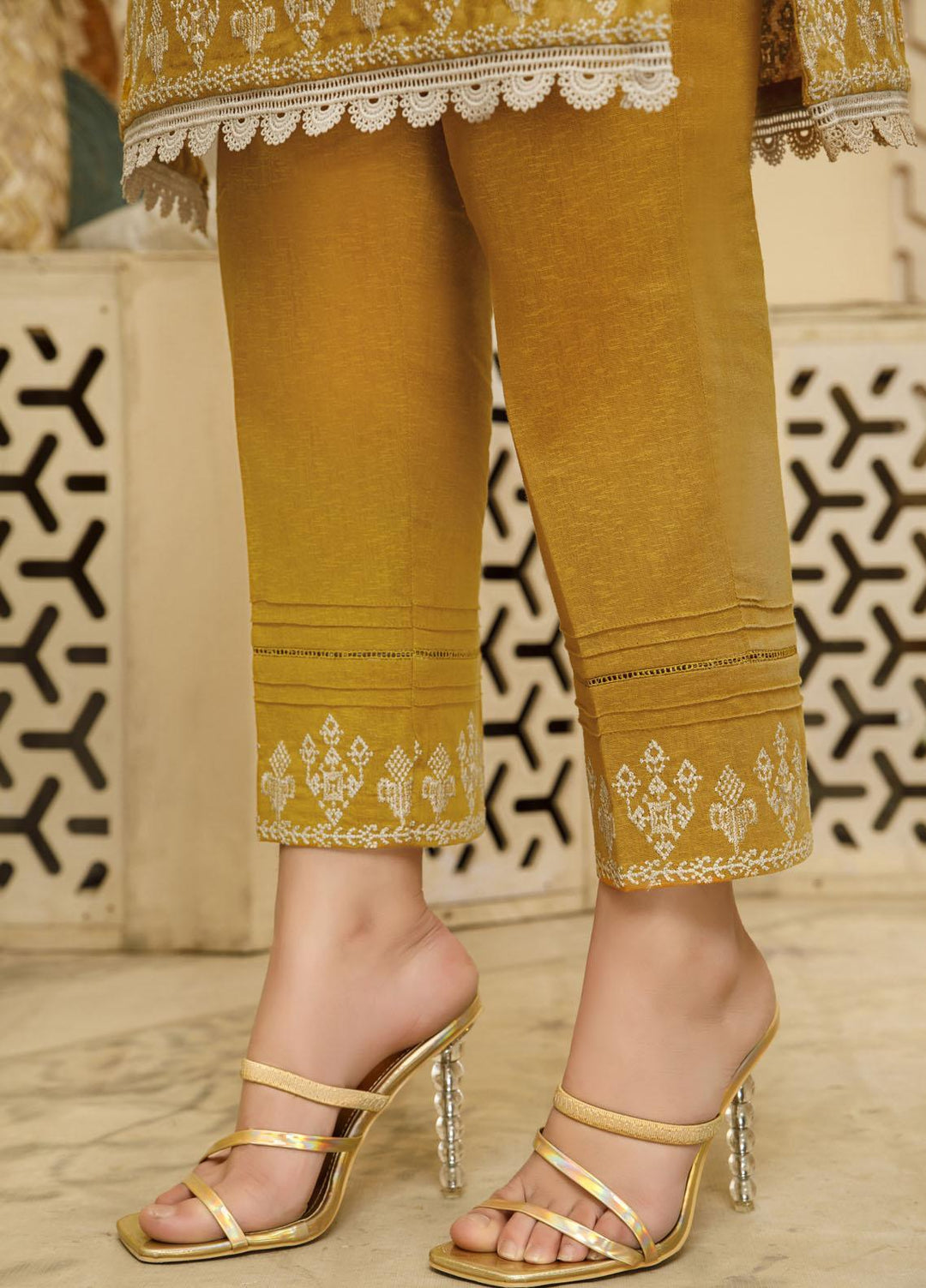 Elegance Luxury Pret Embroidered Karandi 2 Piece Suit ELG21WP SUNFLOWER