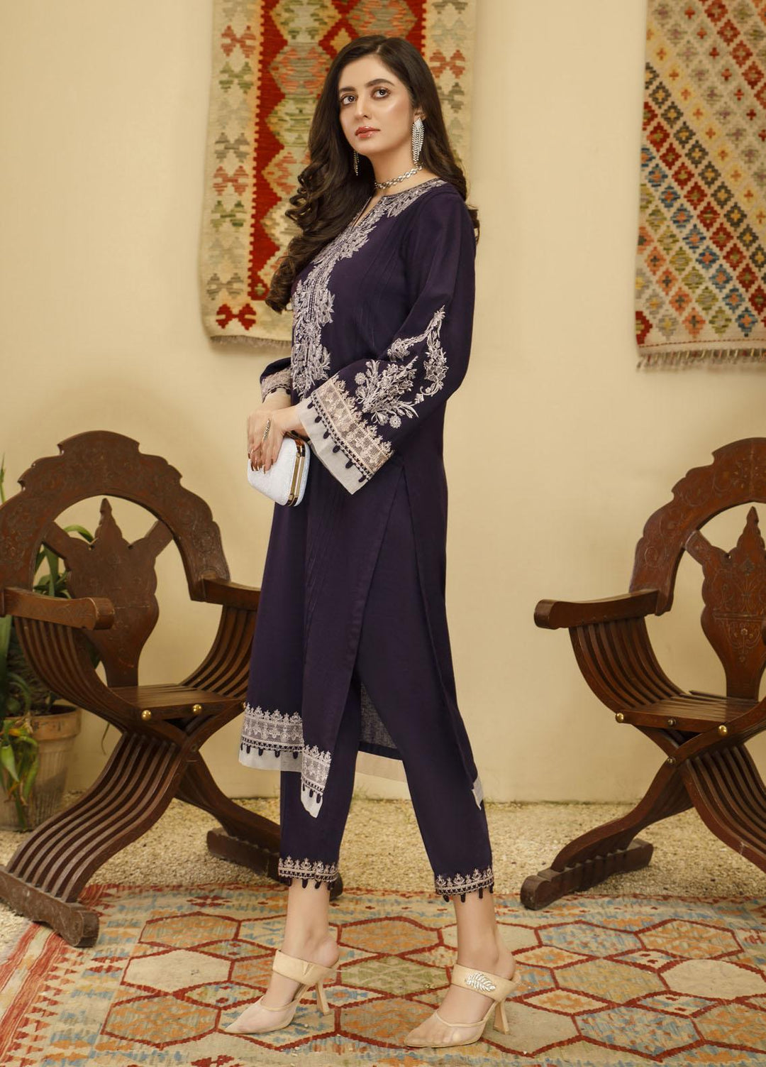 Elegance Luxury Pret Embroidered Karandi 2 Piece Suit ELG21WP ASTER