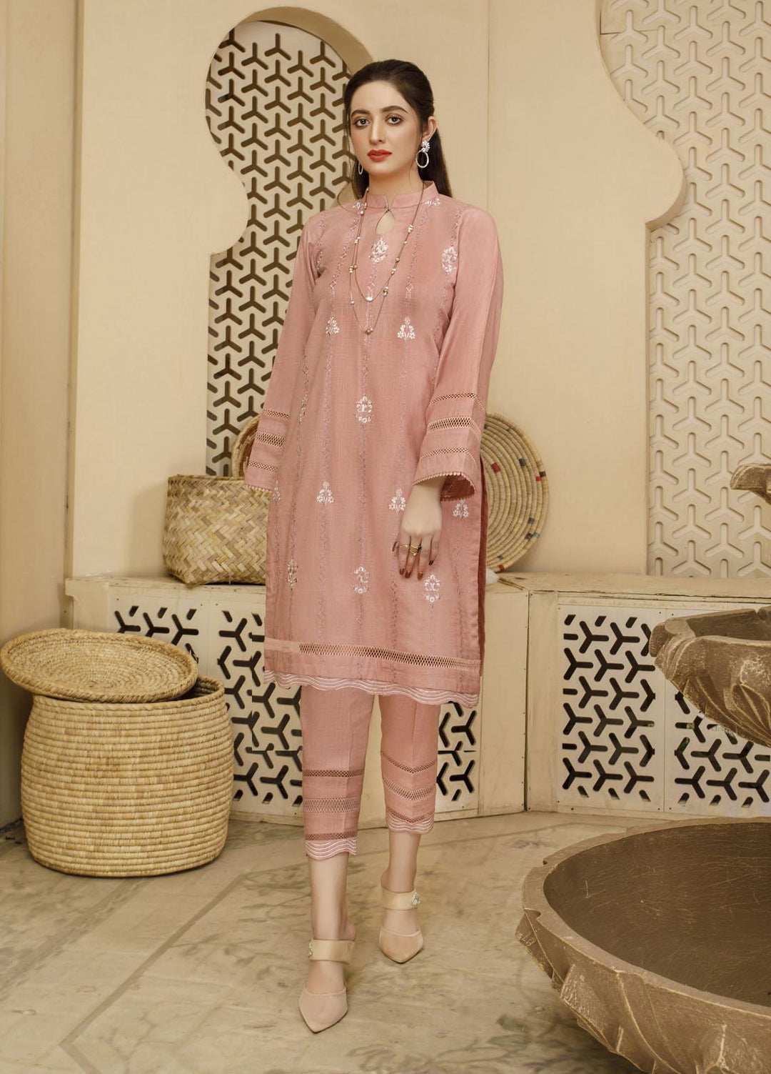 Elegance Luxury Pret Embroidered Khaddar 2 Piece Suit ELG21WP LILLY