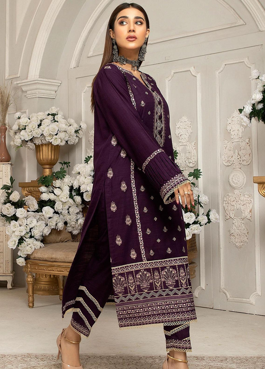Elegance Embroidered Khaddar Suits Unstitched 2 Piece ELG22W MN-56 SERENA - Winter Collection