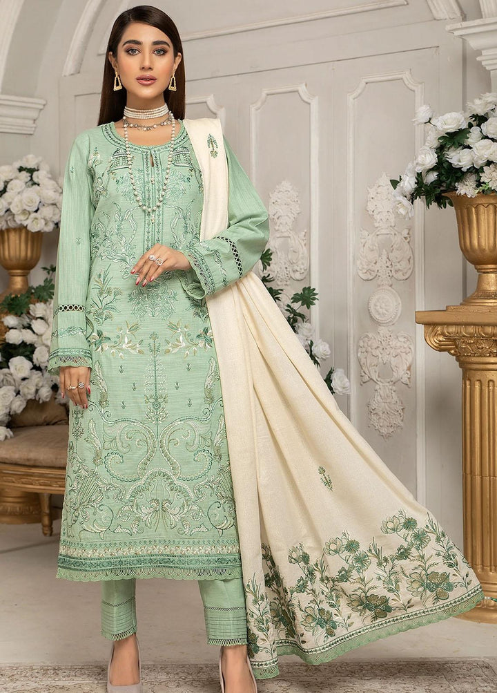 Elegance Embroidered Khaddar Suits Unstitched 3 Piece ELG22W MN-57 JADE - Winter Collection
