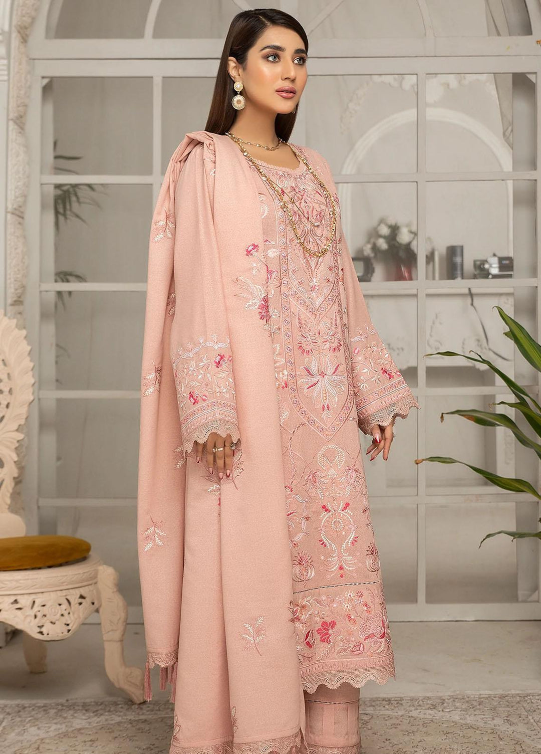 Elegance Embroidered Karandi Suits Unstitched 3 Piece ELG22W MN-59 AZALEA - Winter Collection