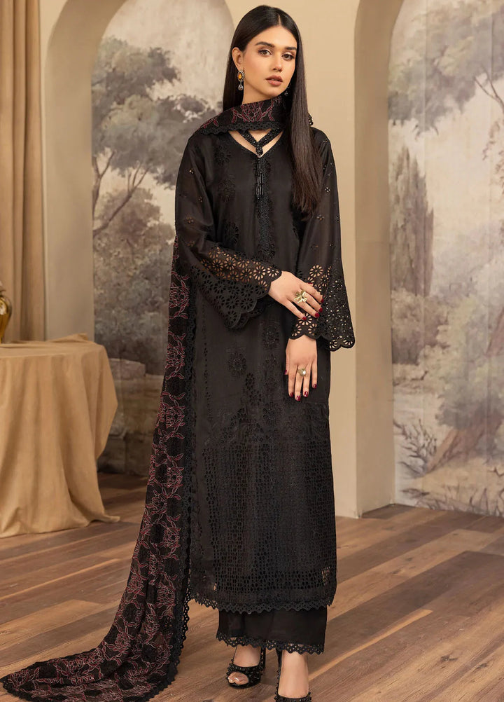 Elegant by Humdum Chikankari Lawn Suit Unstitched 4 Piece HD25EC D-01 - Summer Collection