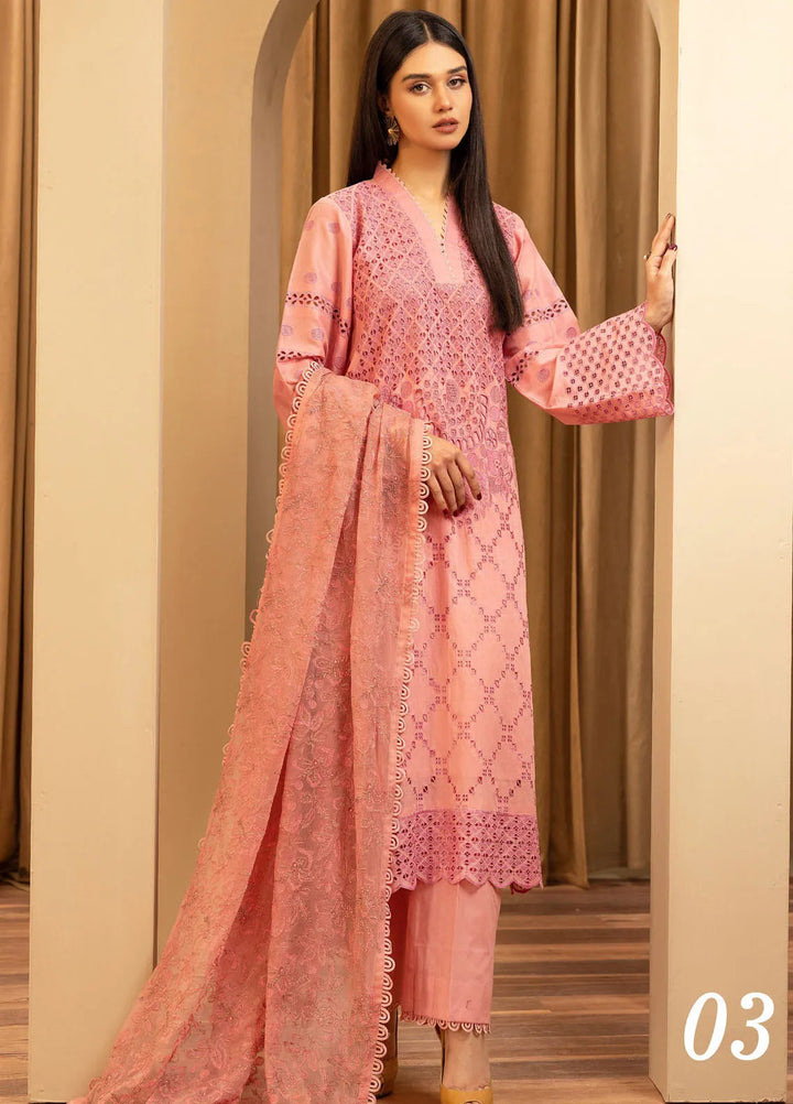 Elegant by Humdum Chikankari Lawn Suit Unstitched 4 Piece HD25EC D-03 - Summer Collection