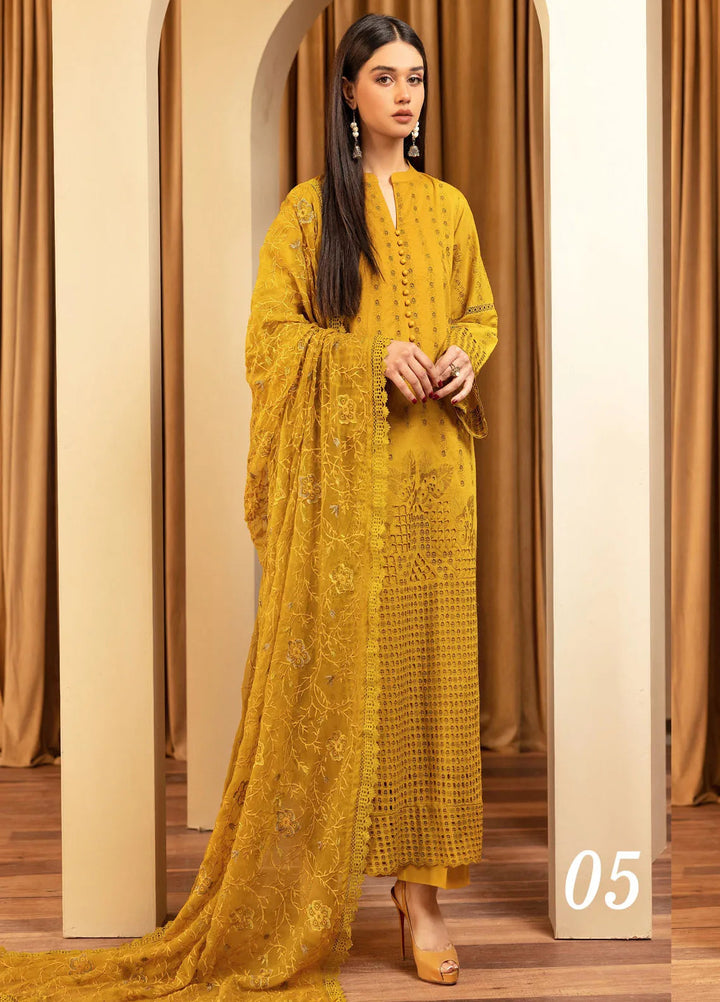 Elegant by Humdum Chikankari Lawn Suit Unstitched 4 Piece HD25EC D-05 - Summer Collection