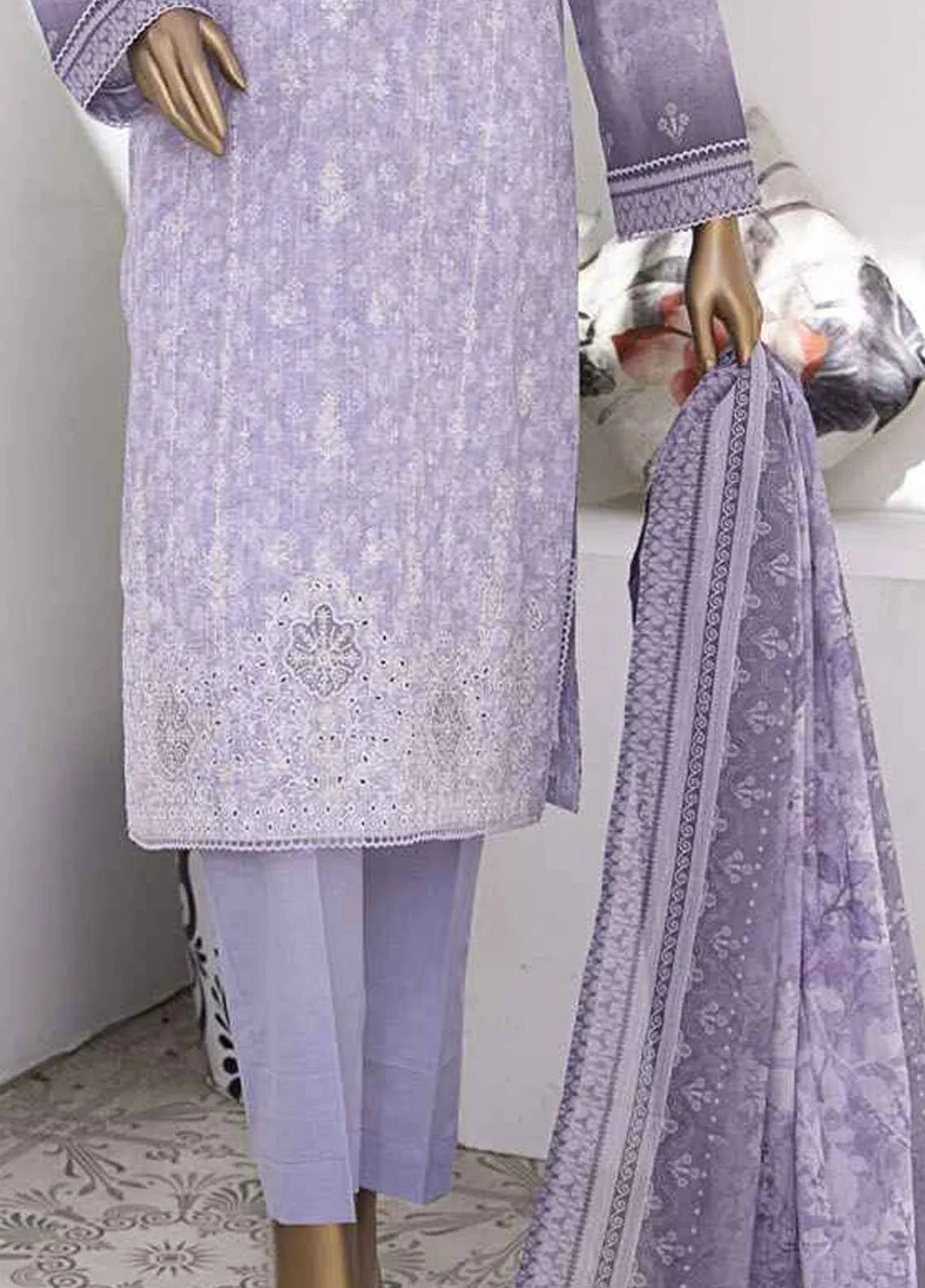 Elegant by HZ Textiles Embroidered Lawn Suits Unstitched 3 Piece HZ25EL EC-929 - Summer Collection