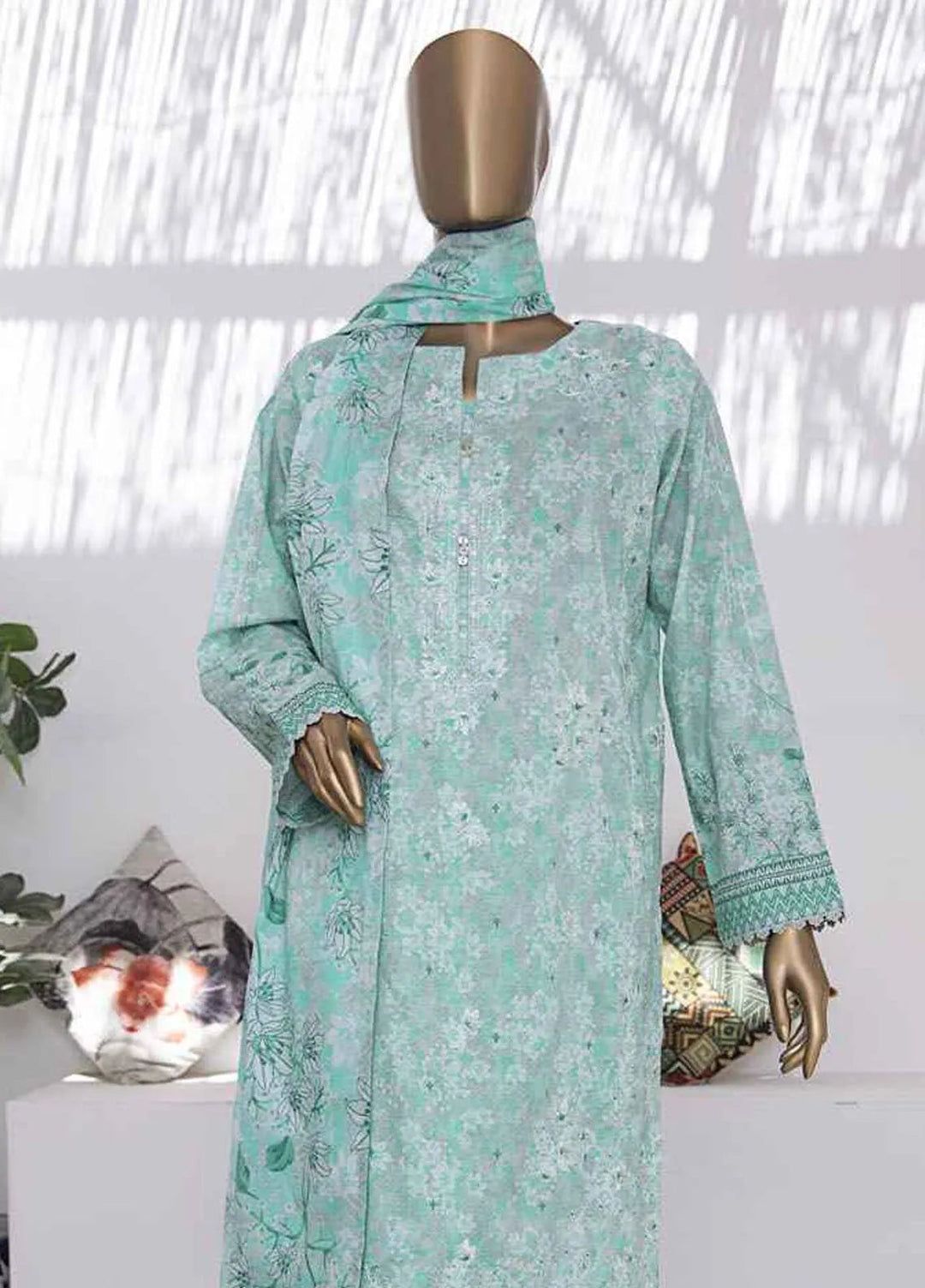 Elegant by HZ Textiles Embroidered Lawn Suits Unstitched 3 Piece HZ25EL EC-930 - Summer Collection