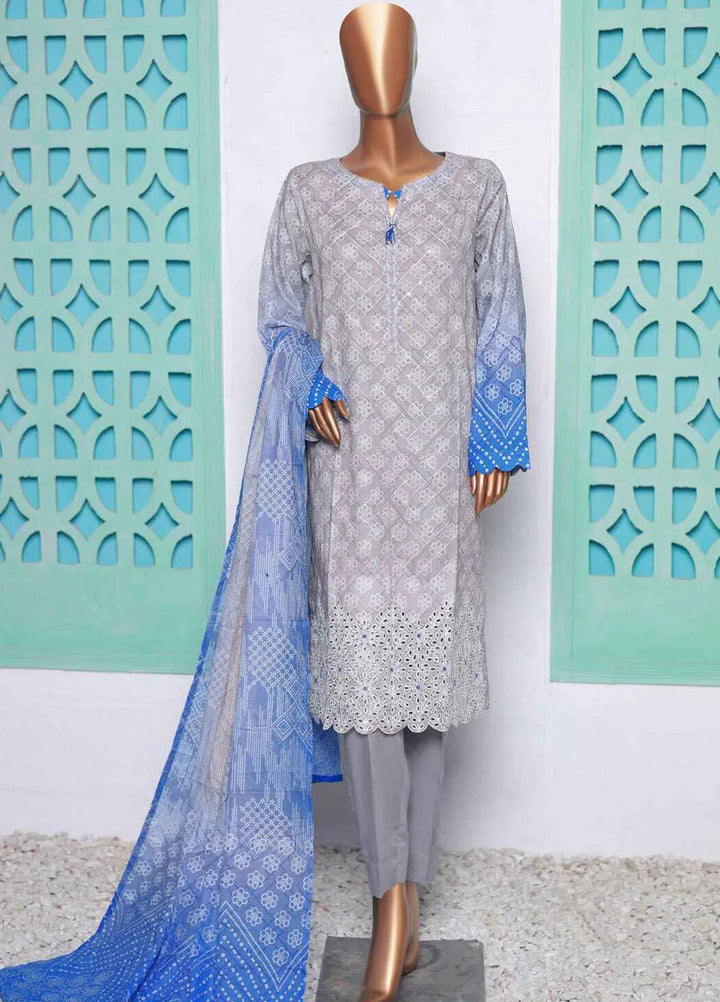 Elegant by HZ Textiles Embroidered Lawn Suits Unstitched 3 Piece HZ25EL EC-932 - Summer Collection