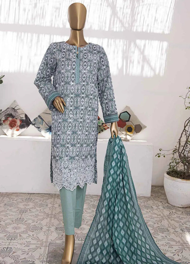 Elegant by HZ Textiles Embroidered Lawn Suits Unstitched 3 Piece HZ25EL EC-934 - Summer Collection