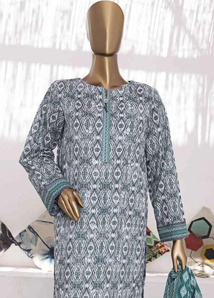 Elegant by HZ Textiles Embroidered Lawn Suits Unstitched 3 Piece HZ25EL EC-934 - Summer Collection