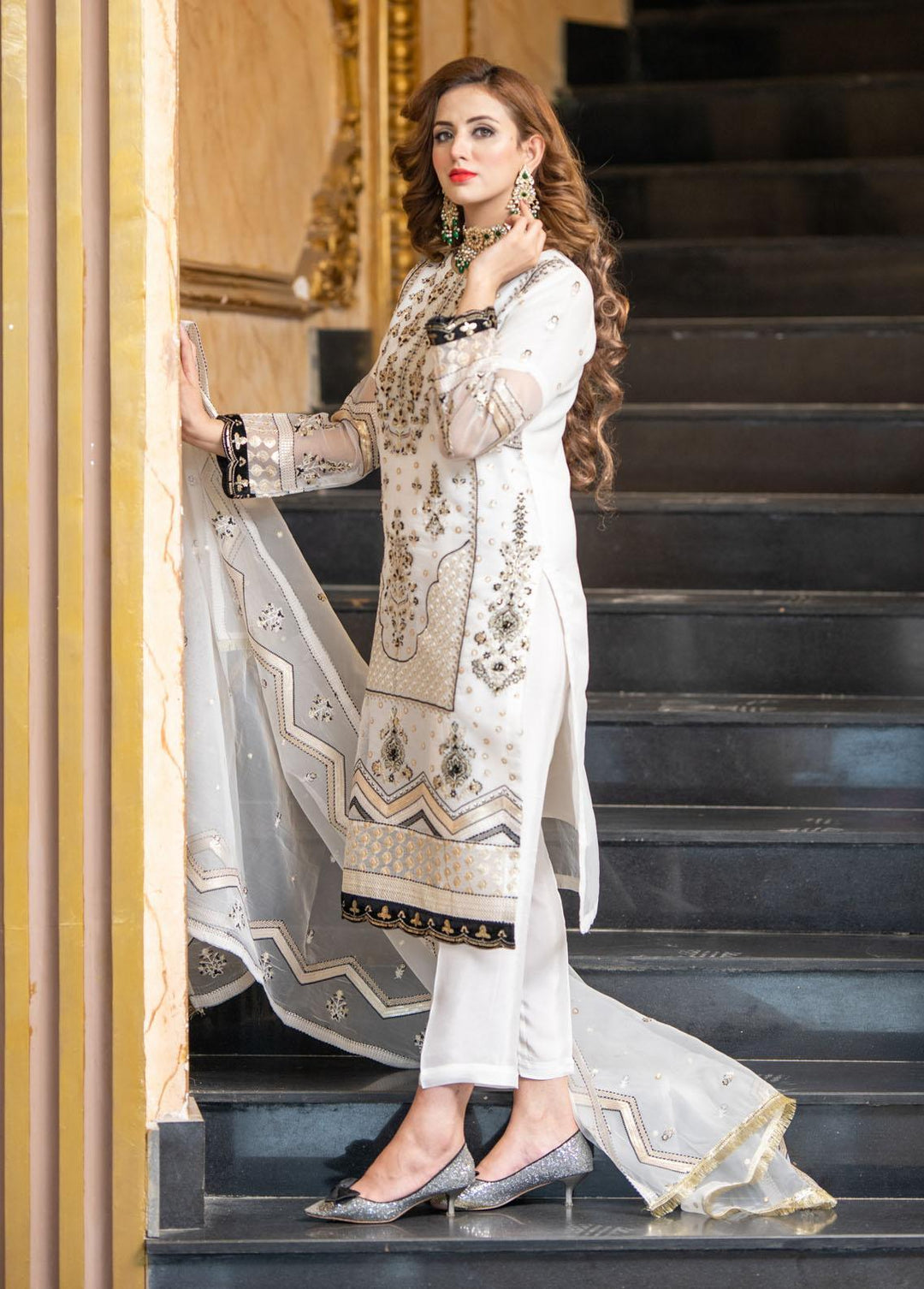 Maryam Malik Pret Embroidered Organza 3 Piece Suit MM23E Imperial
