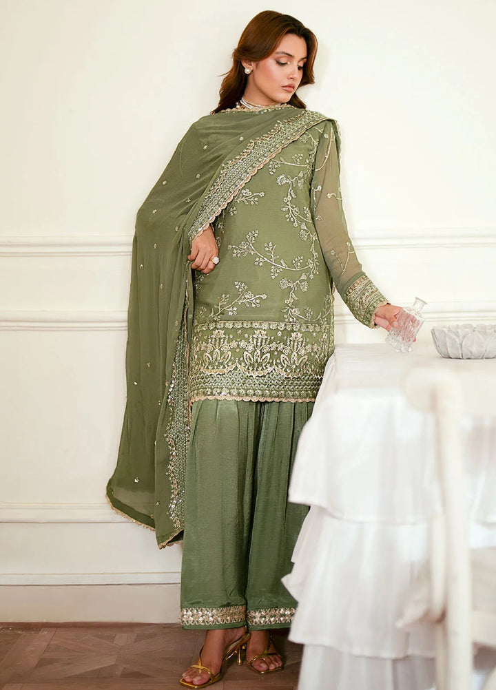 Elinor by Sahane Embroidered Chiffon Suits Unstitched 3 Piece SNE24EL EL-1801 Vianna - Formal Collection