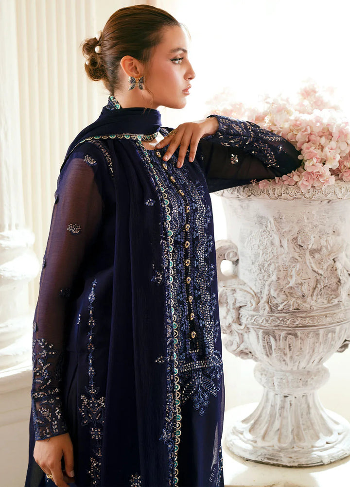 Elinor by Sahane Embroidered Chiffon Suits Unstitched 3 Piece SNE24EL EL-1803 Aveline - Formal Collection