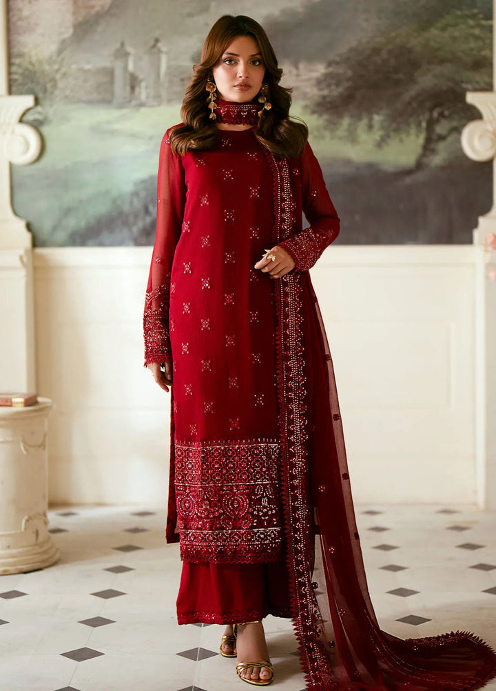 Elinor by Sahane Embroidered Chiffon Suits Unstitched 3 Piece SNE24EL EL-1804 Roselyn - Formal Collection